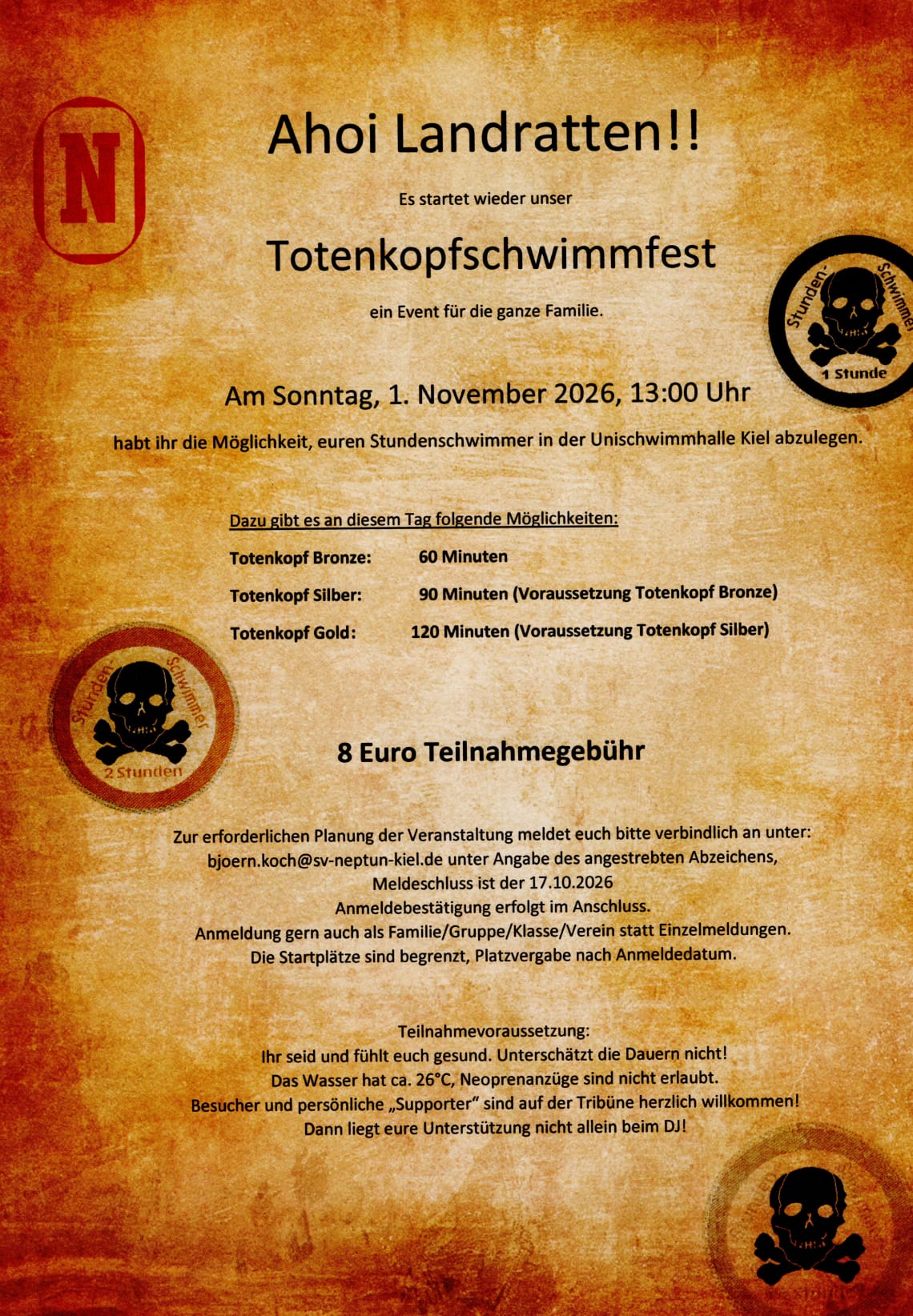 Totenkopfschwimmfest – jetzt anmelden!